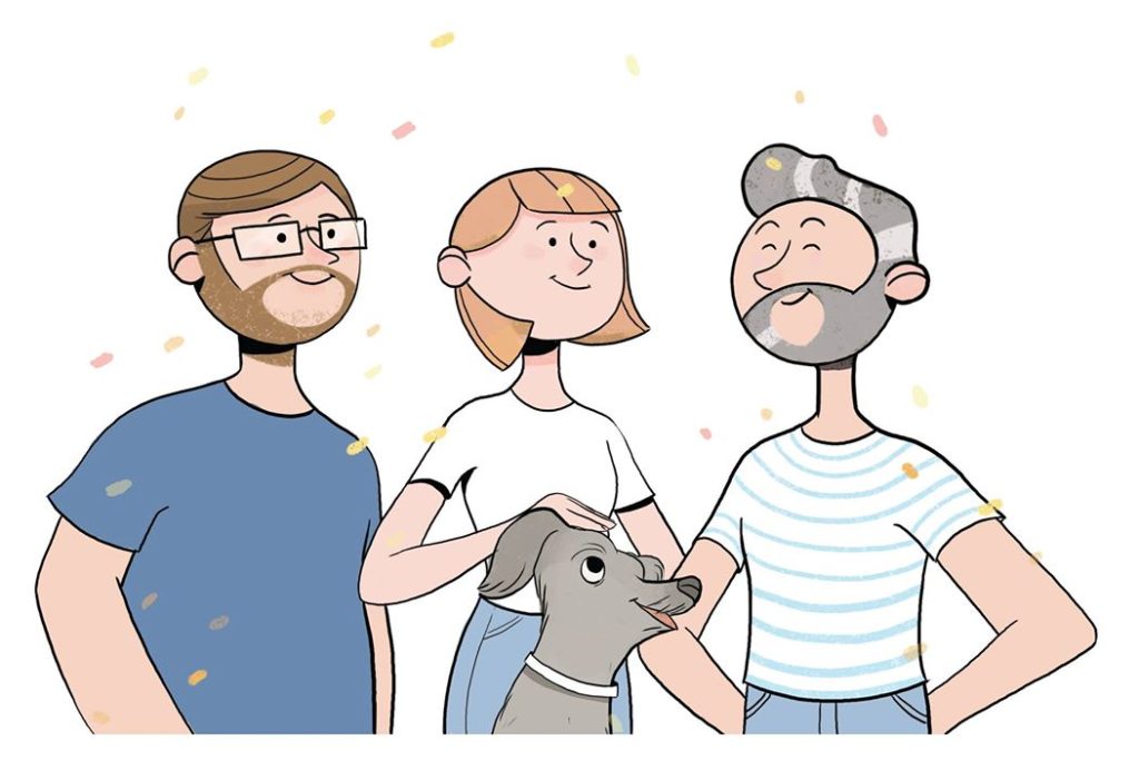 Joseph aka Bibou avec ses maitres et Franck